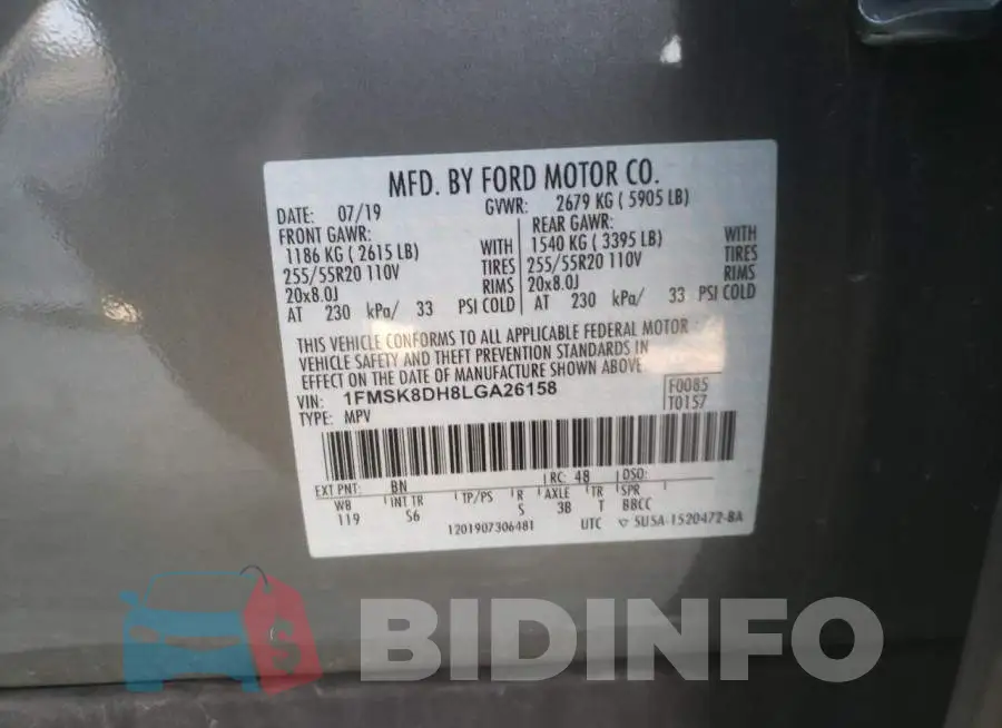 1FMSK8DH8LGA26158 Photo# 10