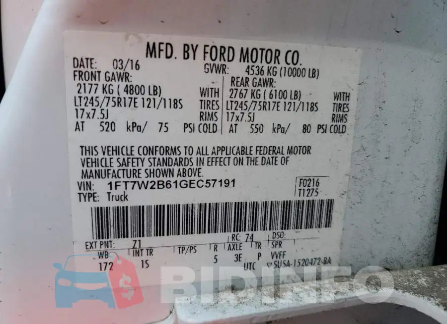 1FT7W2B61GEC57191 Photo# 10