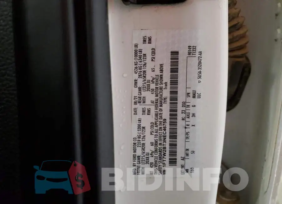 1FT7W2BT3NEC46759 Photo# 3