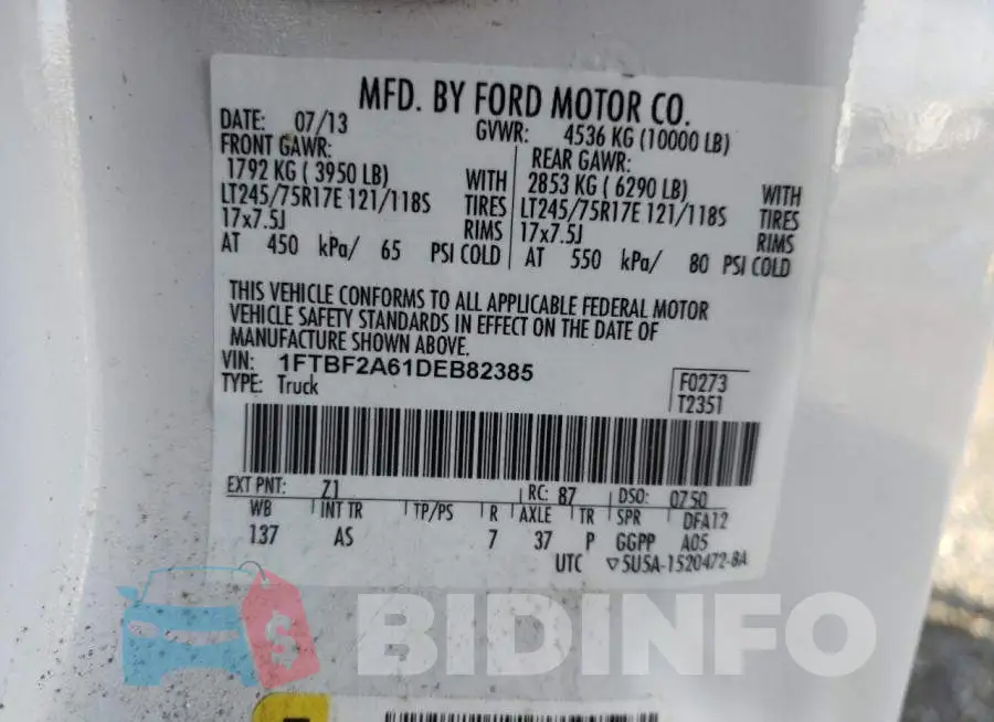 1FTBF2A61DEB82385 Photo# 10