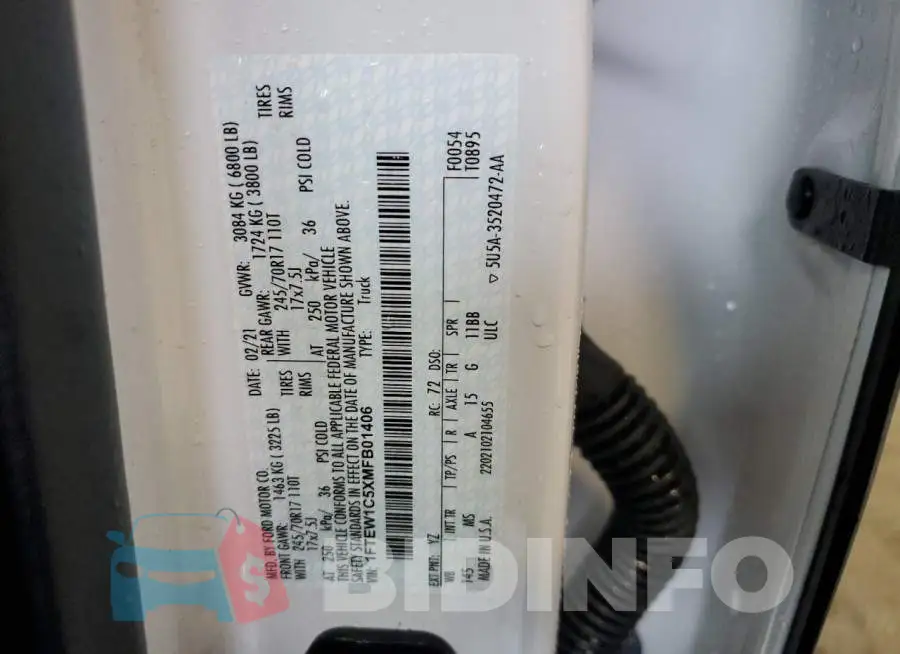 1FTEW1C5XMFB01406 Photo# 12