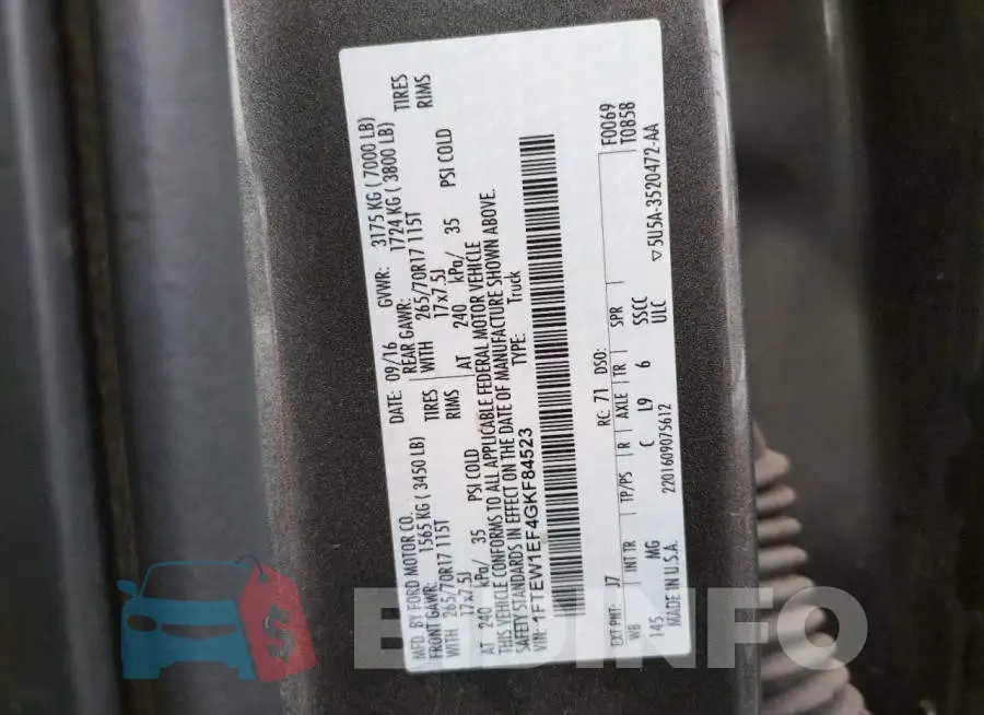 1FTEW1EF4GKF84523 Photo# 10