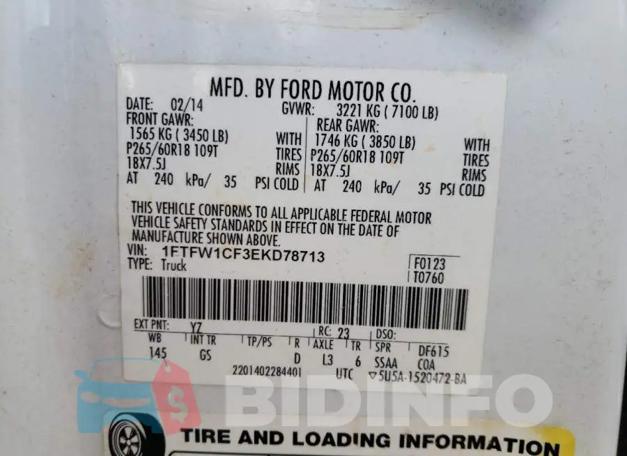 1FTFW1CF3EKD78713 Photo# 13