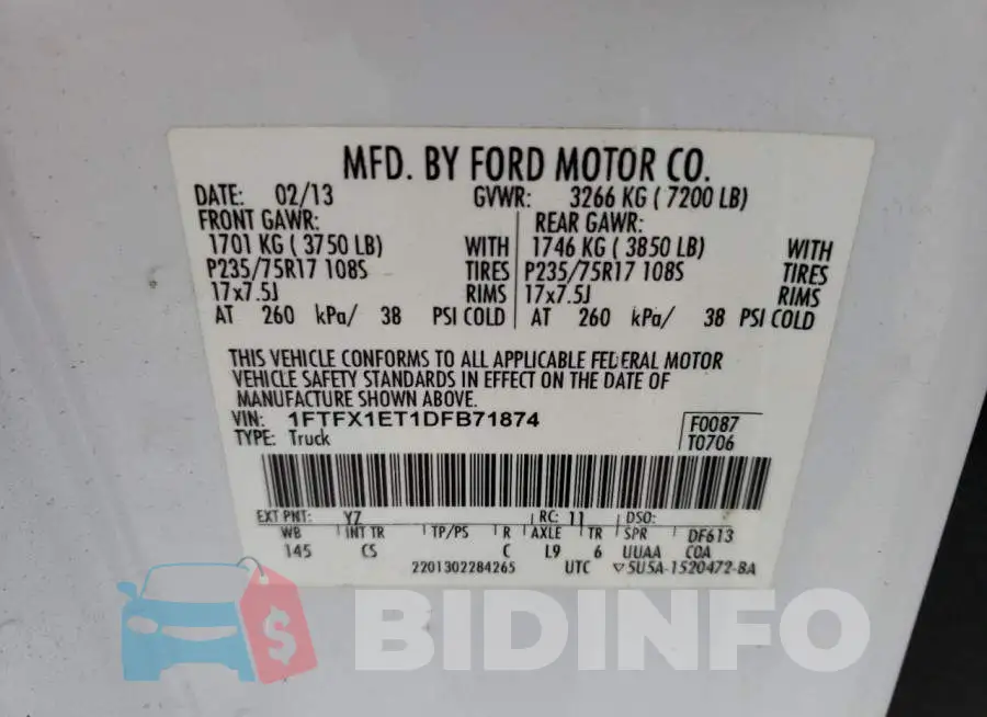 1FTFX1ET1DFB71874 Photo# 12