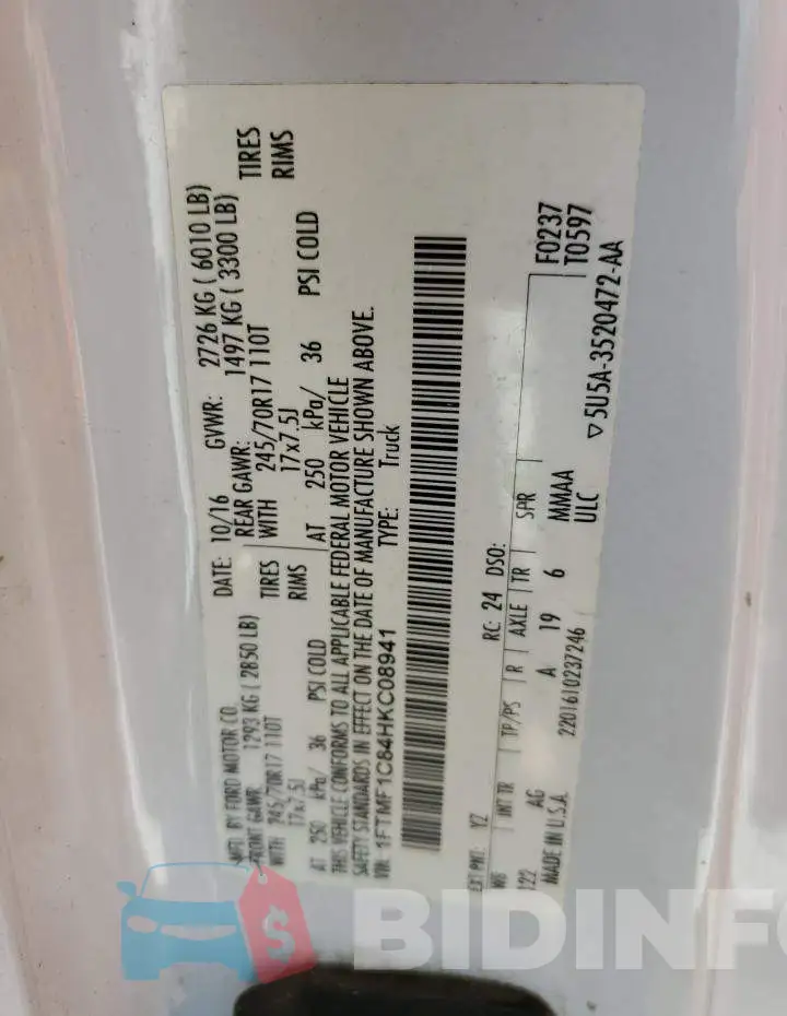 1FTMF1C84HKC08941 Photo# 12