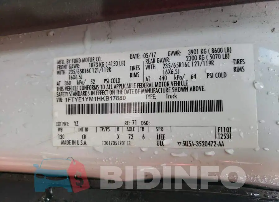 1FTYE1YM1HKB17880 Photo# 10