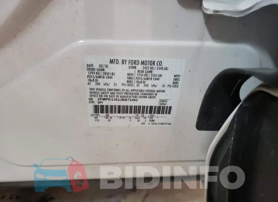 2FMPK3J82JBB72492 Photo# 10