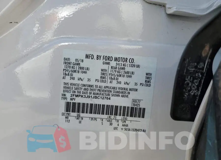 2FMPK3J91JBC12764 Photo# 10