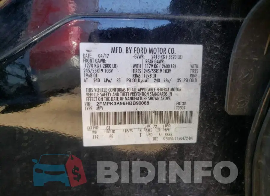 2FMPK3K96HBB90088 Photo# 10