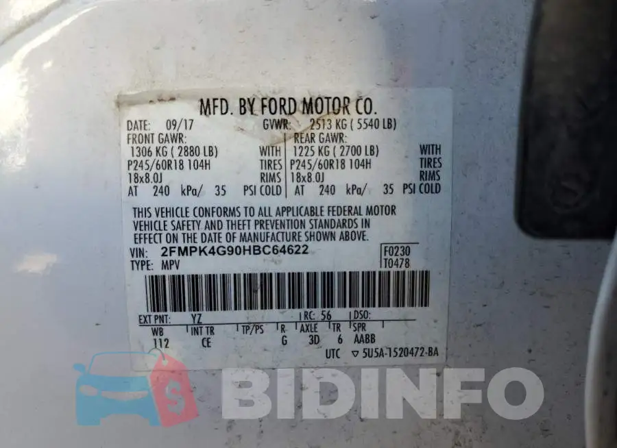 2FMPK4G90HBC64622 Photo# 10