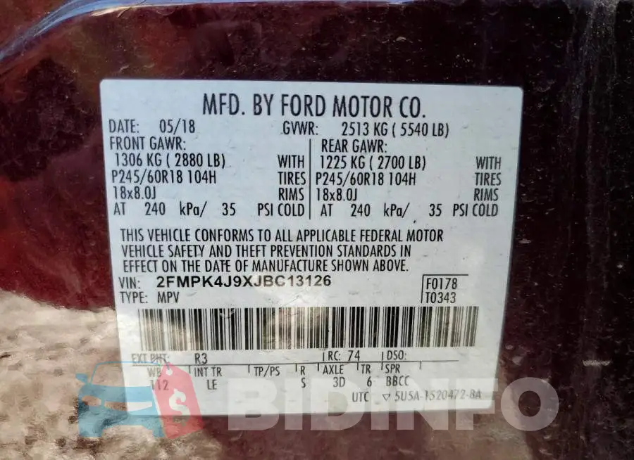 2FMPK4J9XJBC13126 Photo# 13