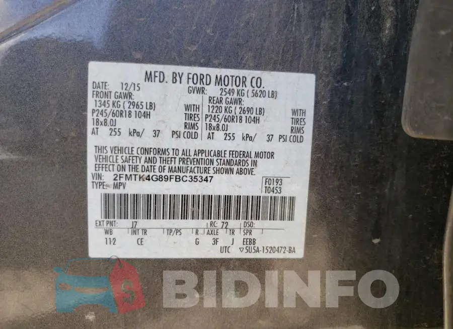 2FMTK4G89FBC35347 Photo# 10