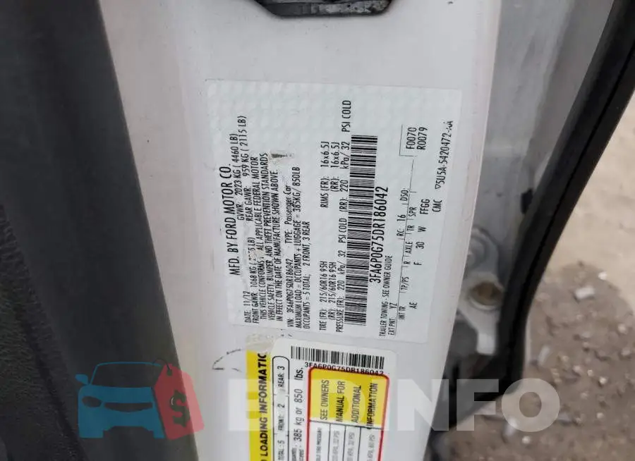 3FA6P0G75DR186042 Photo# 12