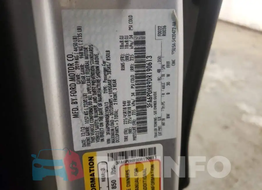 3FA6P0HR9DR190613 Photo# 12