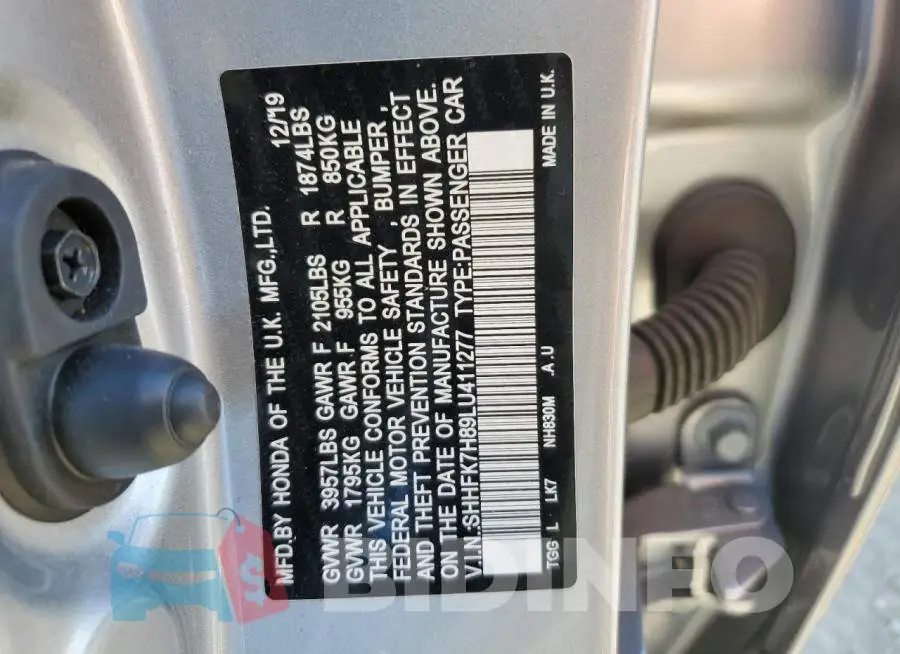 SHHFK7H89LU411277 Photo# 10