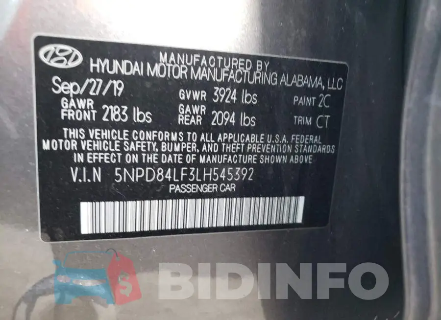 5NPD84LF3LH545392 Photo# 13