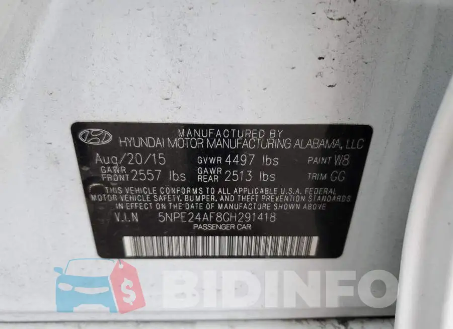 5NPE24AF8GH291418 Photo# 12