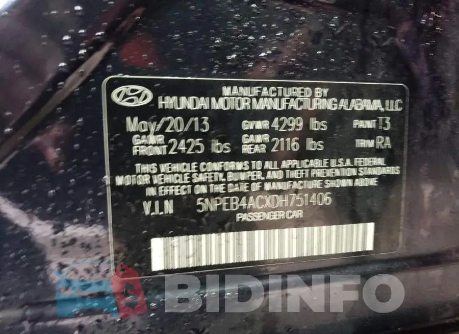 5NPEB4ACXDH751406 Photo# 10