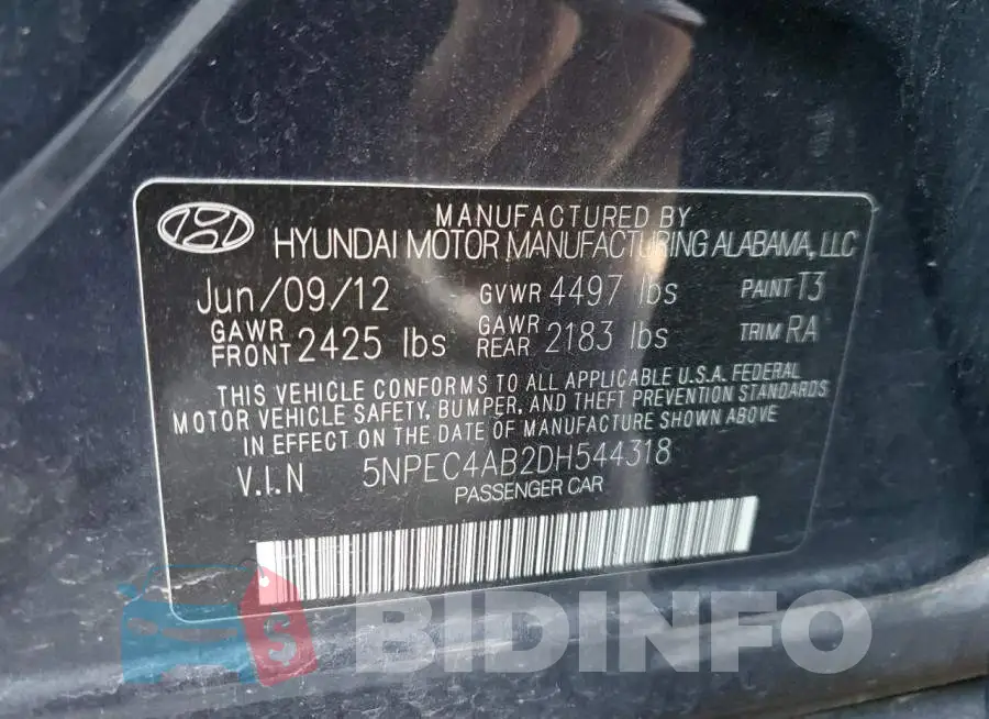 5NPEC4AB2DH544318 Photo# 12