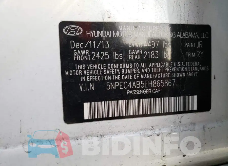5NPEC4AB5EH865867 Photo# 13