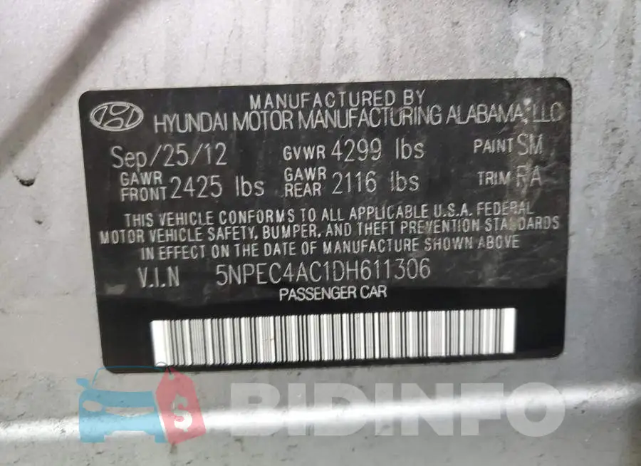 5NPEC4AC1DH611306 Photo# 12