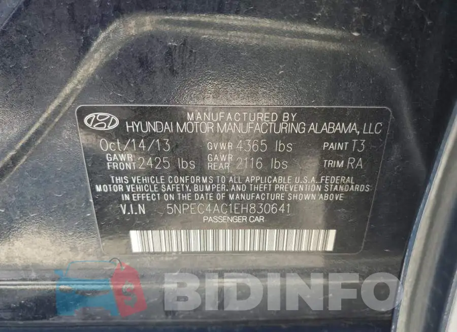 5NPEC4AC1EH830641 Photo# 10