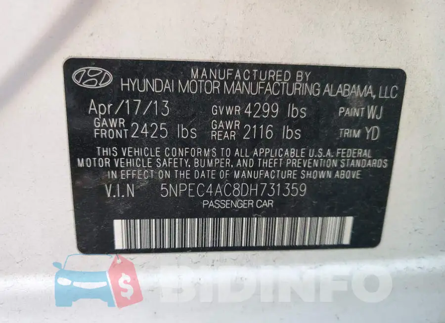5NPEC4AC8DH731359 Photo# 12
