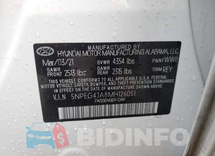 5NPEG4JA8MH126051 Photo# 12