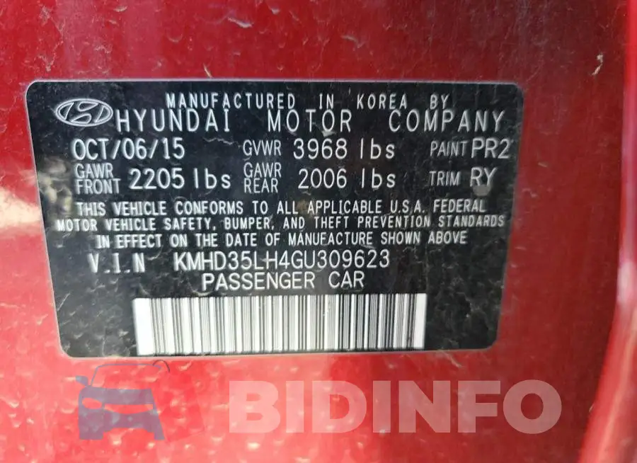 KMHD35LH4GU309623 Photo# 12