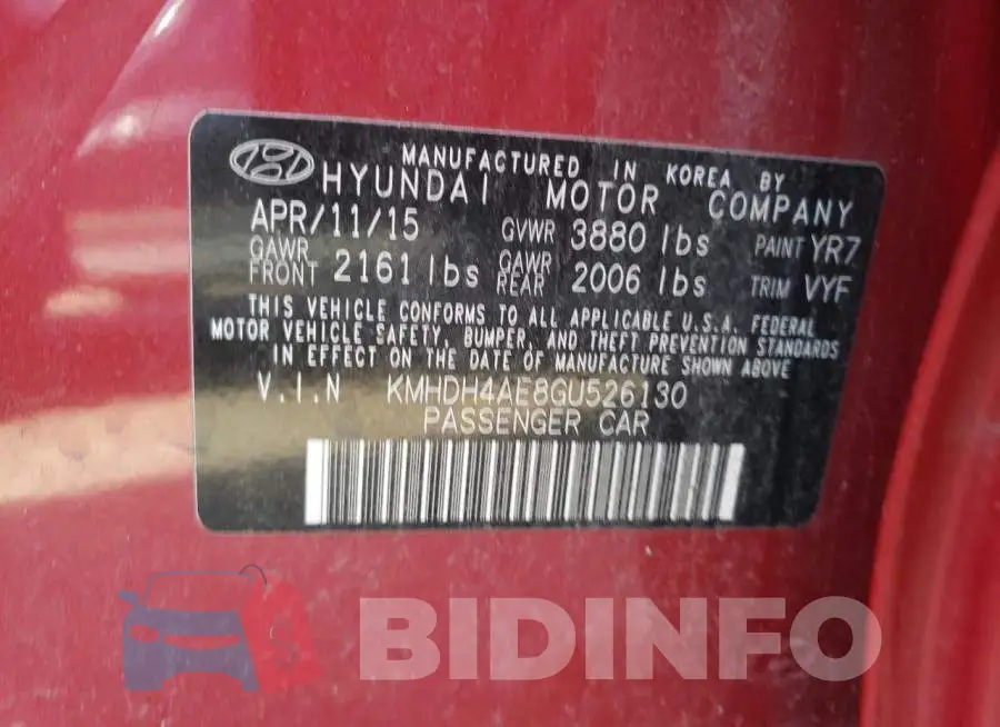 KMHDH4AE8GU526130 Photo# 10