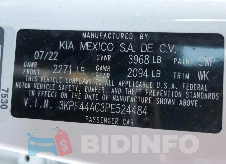 3KPF44AC3PE524484 Photo# 10