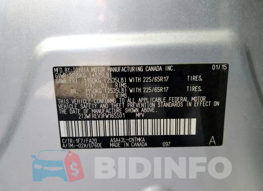 2T3WFREV3FW165501 Photo# 10