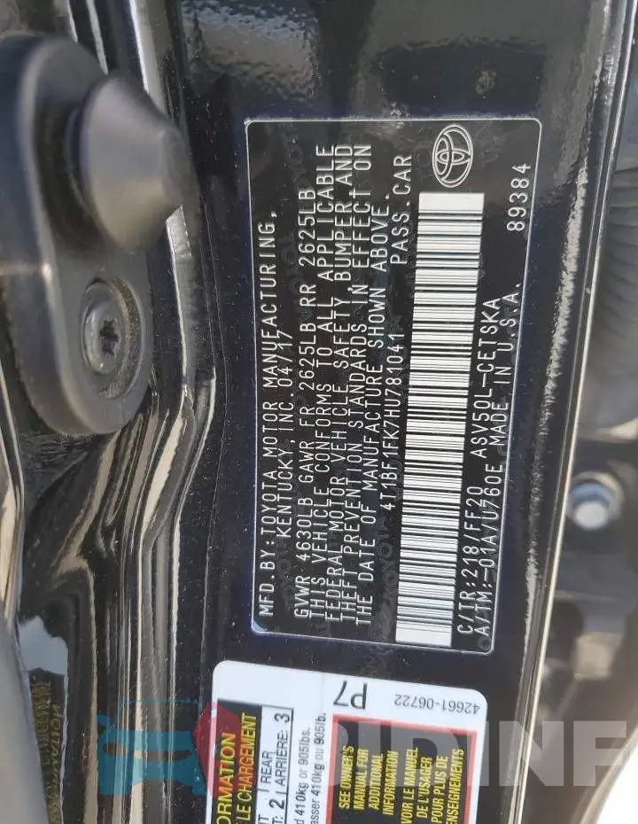 4T1BF1FK7HU781041 Photo# 12