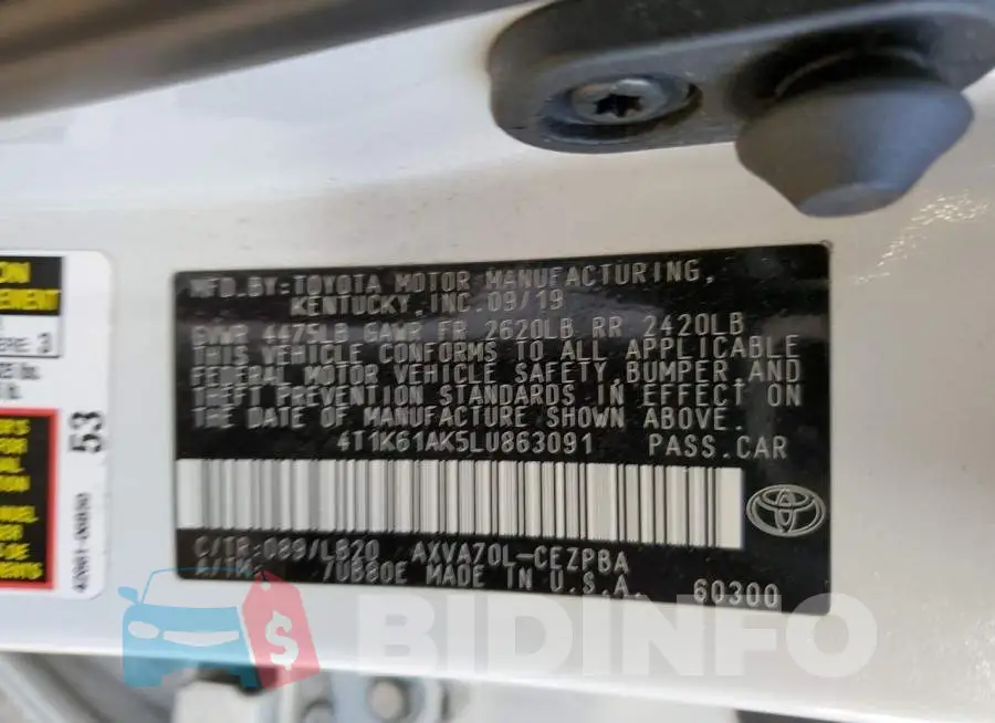 4T1K61AK5LU863091 Photo# 10