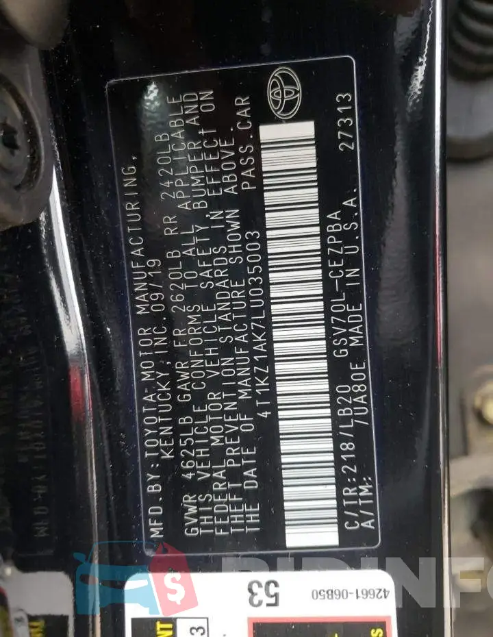 4T1KZ1AK7LU035003 Photo# 10