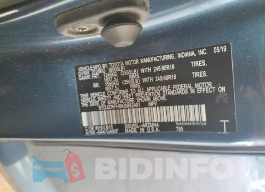 5TDJZRFH6KS992401 Photo# 10
