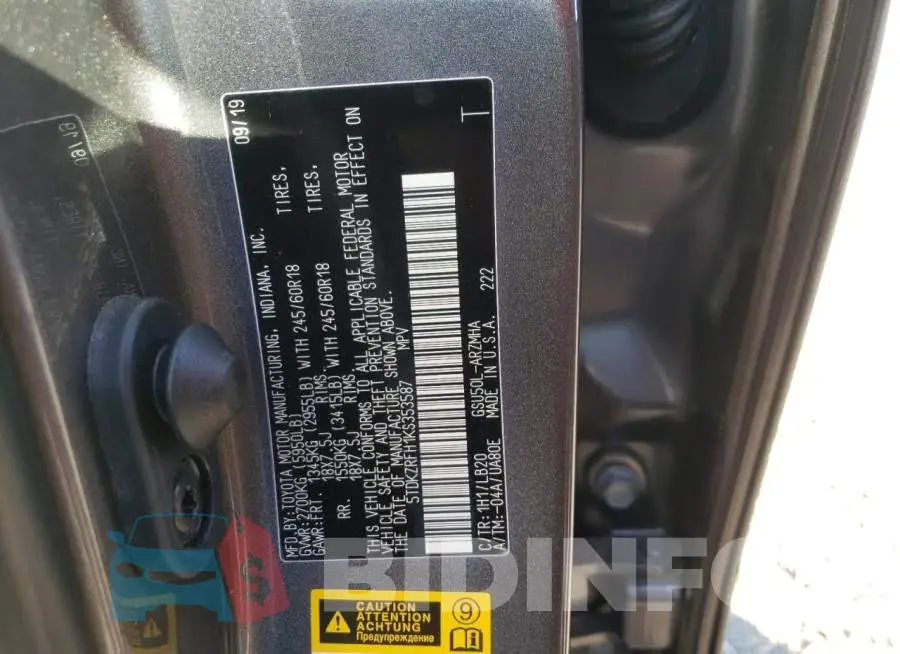 5TDKZRFH1KS353587 Photo# 10