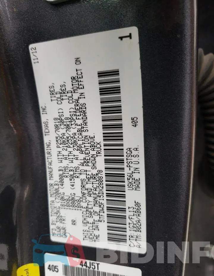5TFDW5F15DX280878 Photo# 10