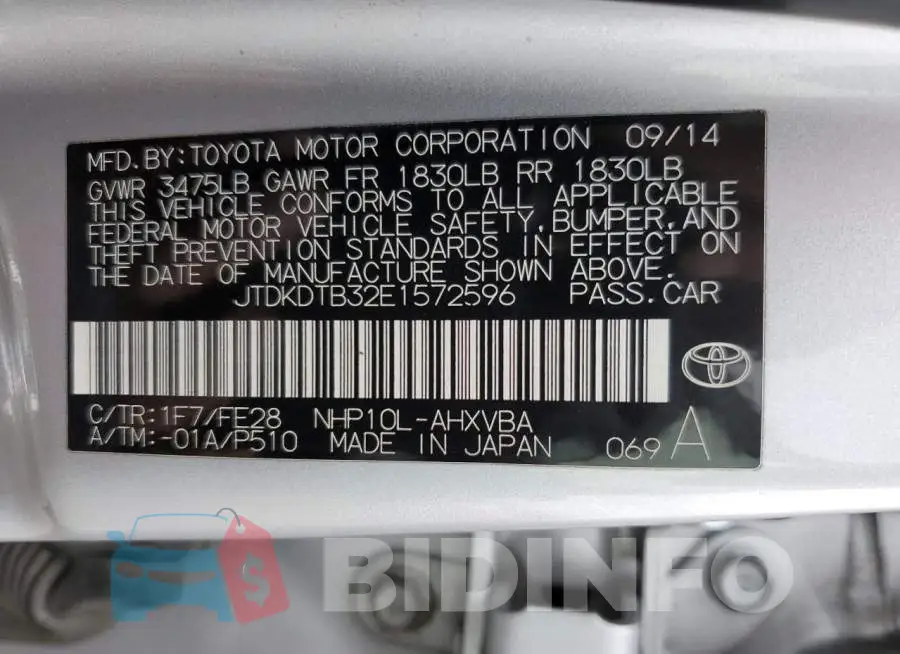 JTDKDTB32E1572596 Photo# 10