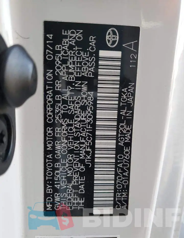 JTKJF5C71F3095984 Photo# 10