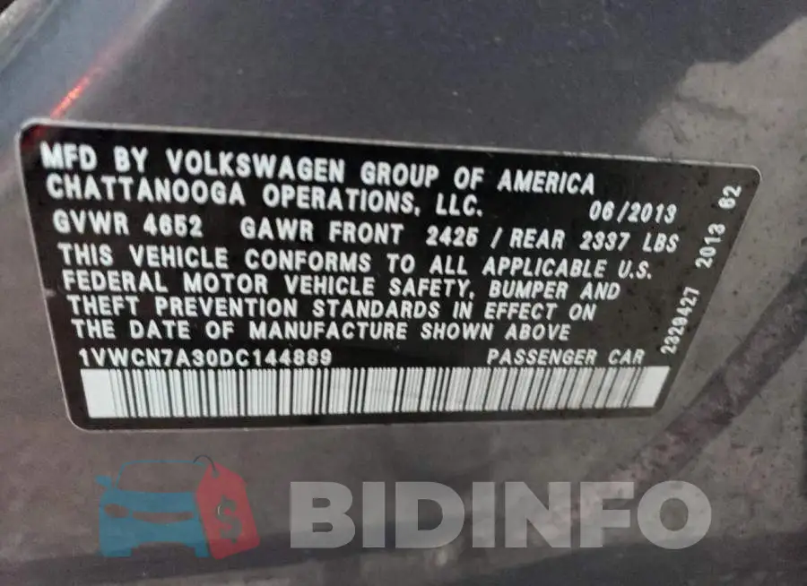 1VWCN7A30DC144889 Photo# 12
