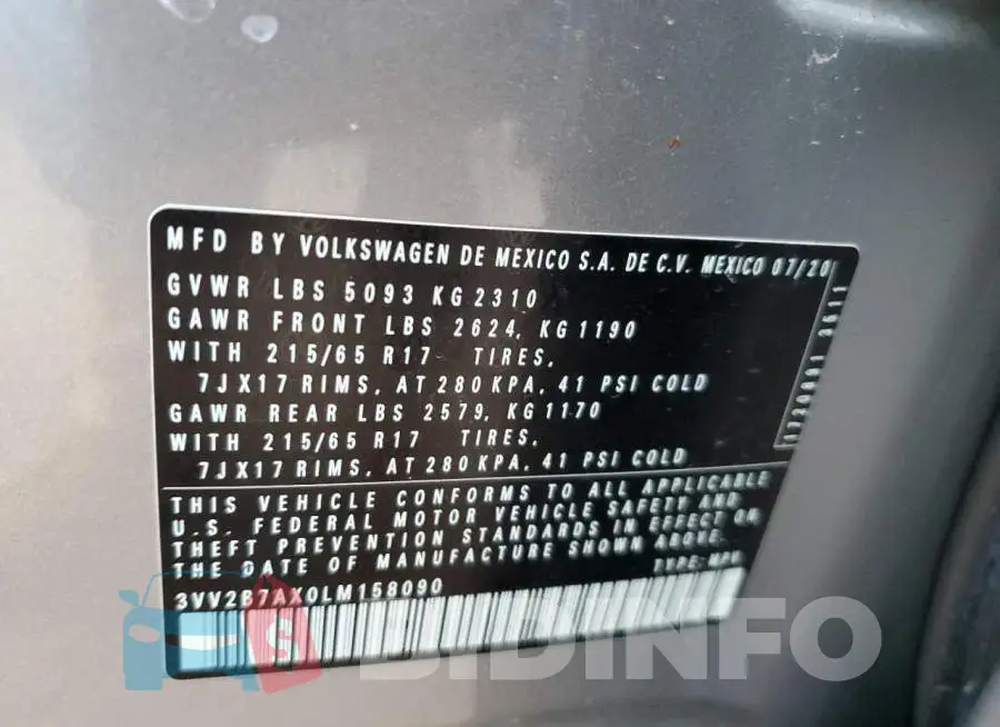 3VV2B7AX0LM158090 Photo# 10