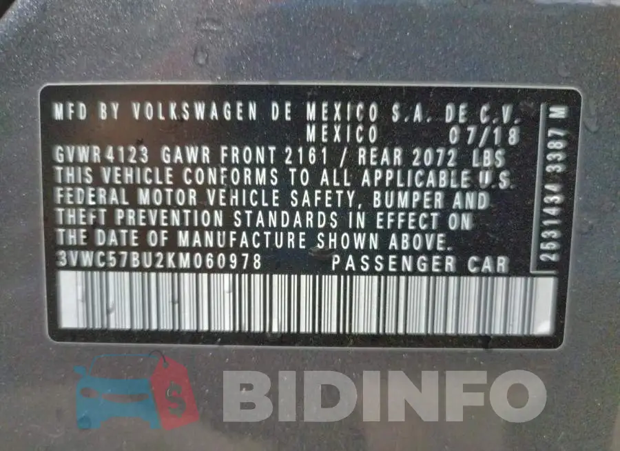 3VWC57BU2KM060978 Photo# 10