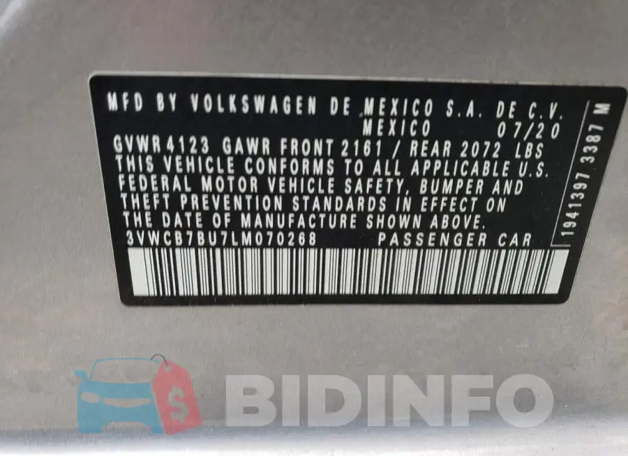 3VWCB7BU7LM070268 Photo# 10