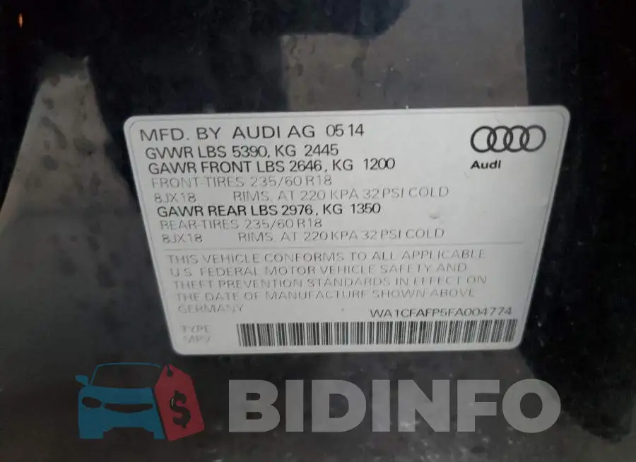 WA1CFAFP5FA004774 Photo# 13