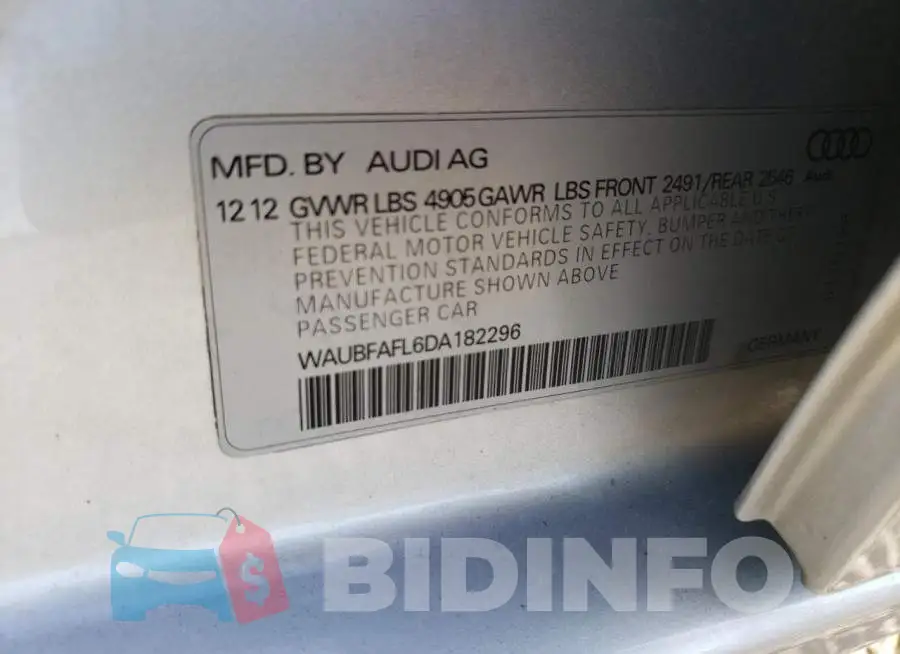 WAUBFAFL6DA182296 Photo# 10