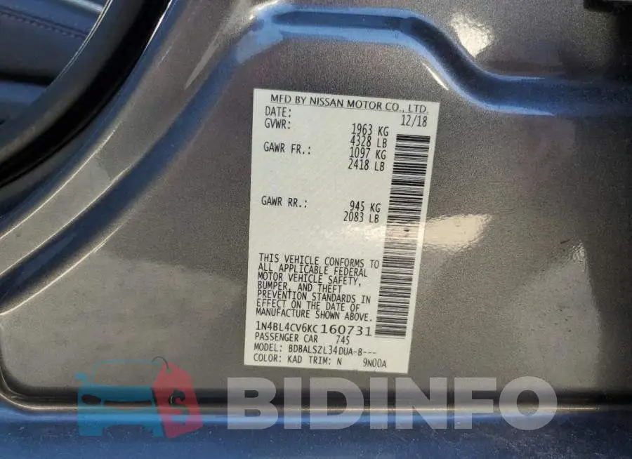 1N4BL4CV6KC160731 Photo# 12
