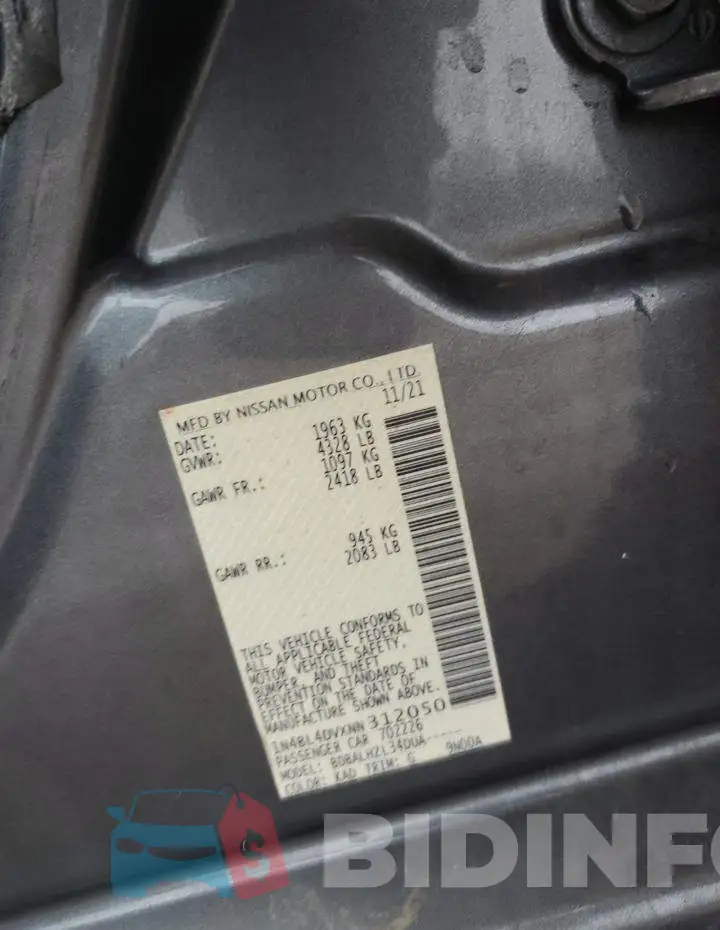 1N4BL4DVXNN312050 Photo# 13