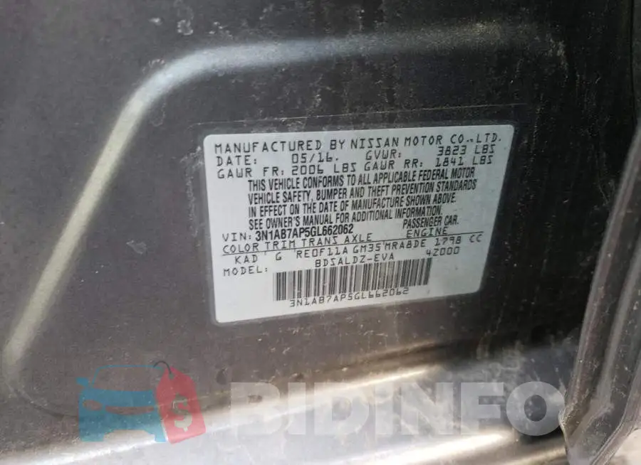 3N1AB7AP5GL662062 Photo# 13
