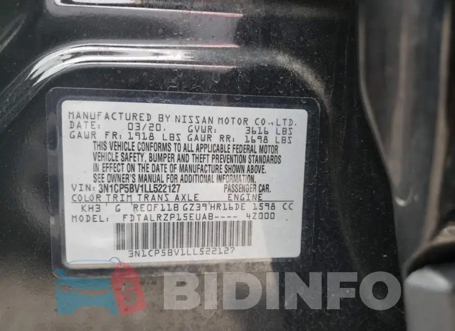 3N1CP5BV1LL522127 Photo# 10